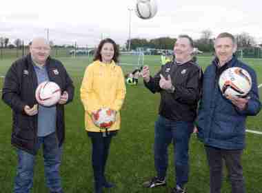 # 1 Flashback to 2018: James Rogers, Caretaker of the Roscommon Community Sports Park, Nuala Hughes, Secretary of the Roscommon Community Sports Park, Johnny Horan, Treasurer of the Roscommon Community Sports Park and Liam Stephens, Chairperson of the Roscommon Community Sports Park pictured at the Roscommon Community Sports Park. * Officer positions as of 2018. Picture: Andrew Fox
